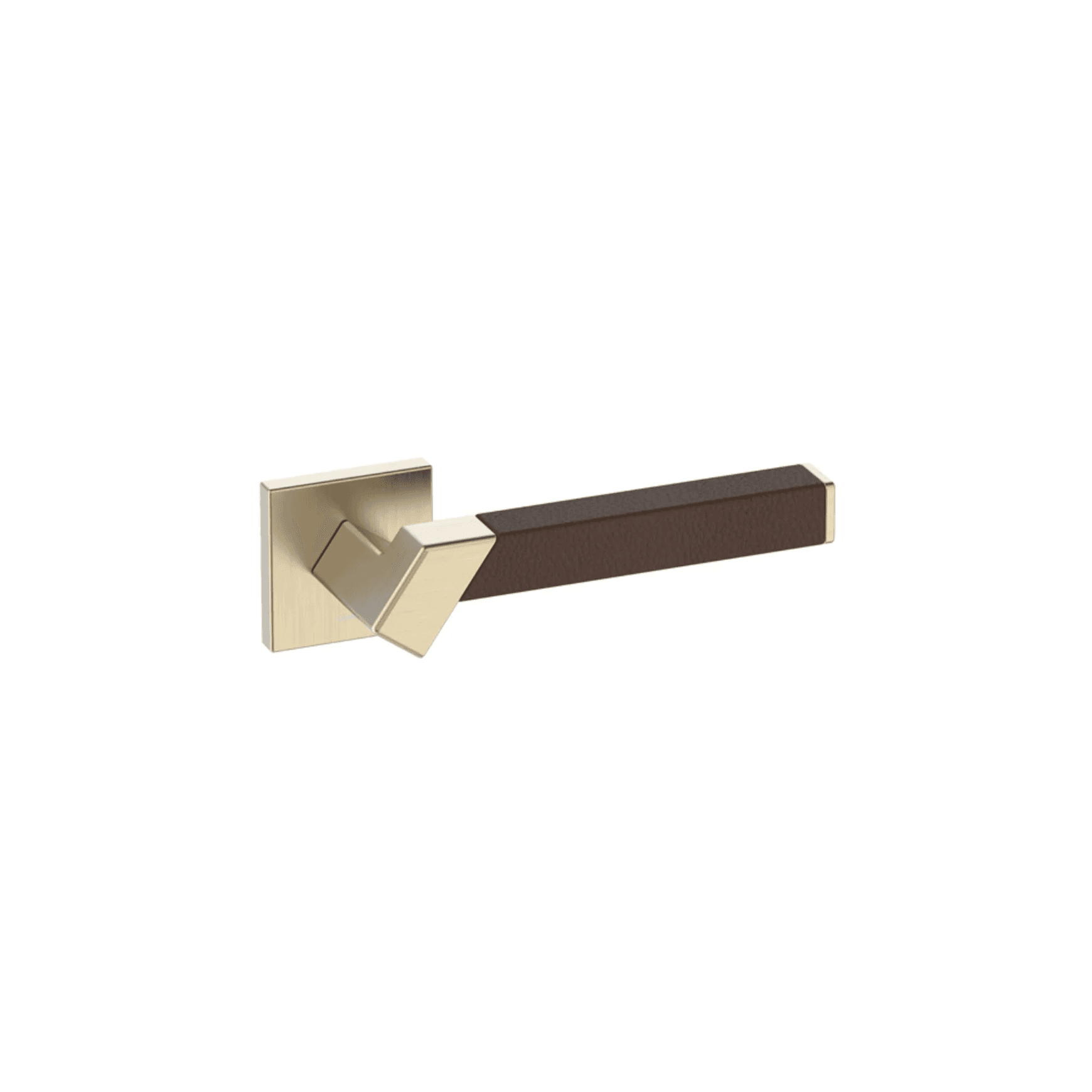Kawajun Solid Brass and Leather Door Leverset TBT