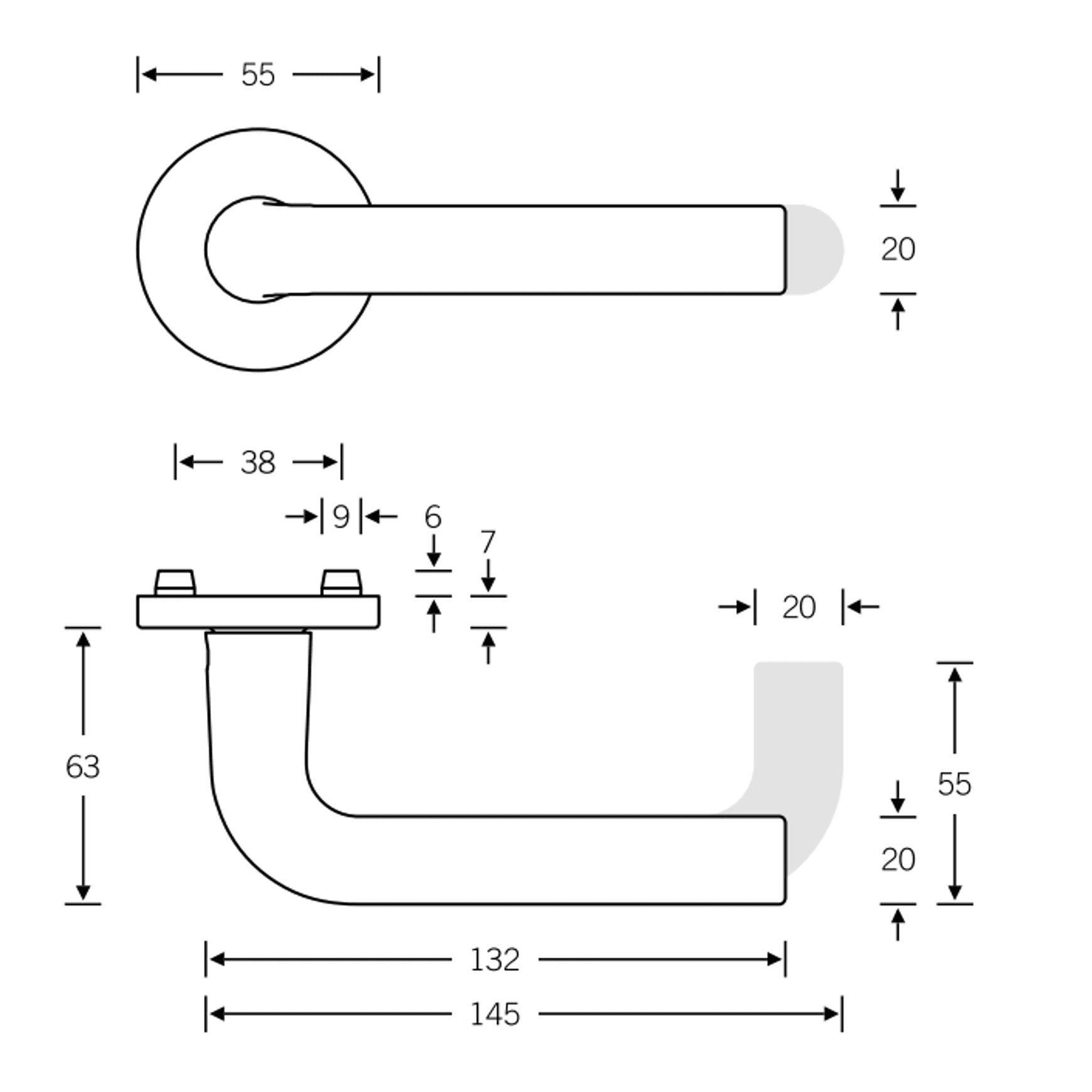 FSB 1075 Lever Handle