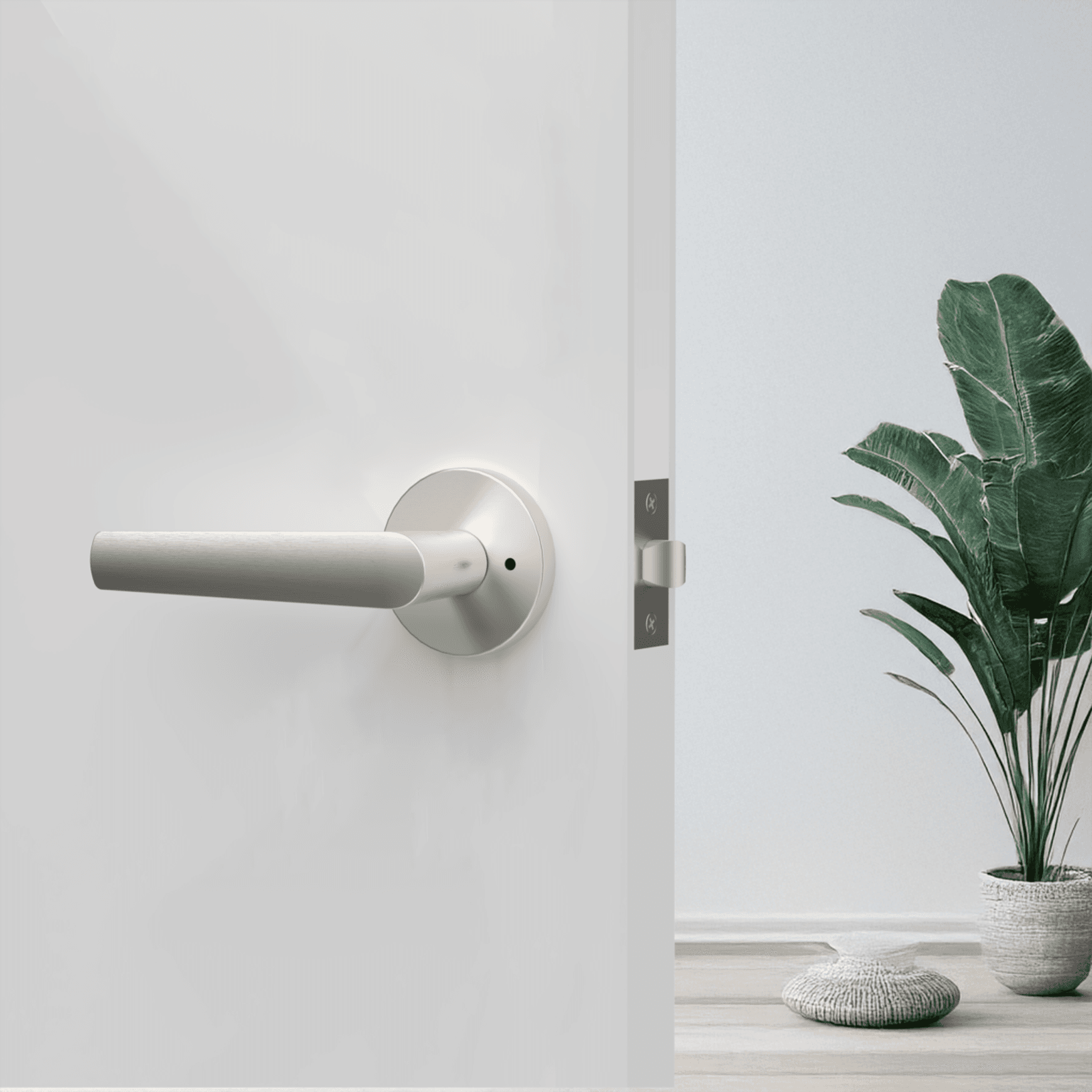 Tui Lever Handle In Matt Brushed Nickel