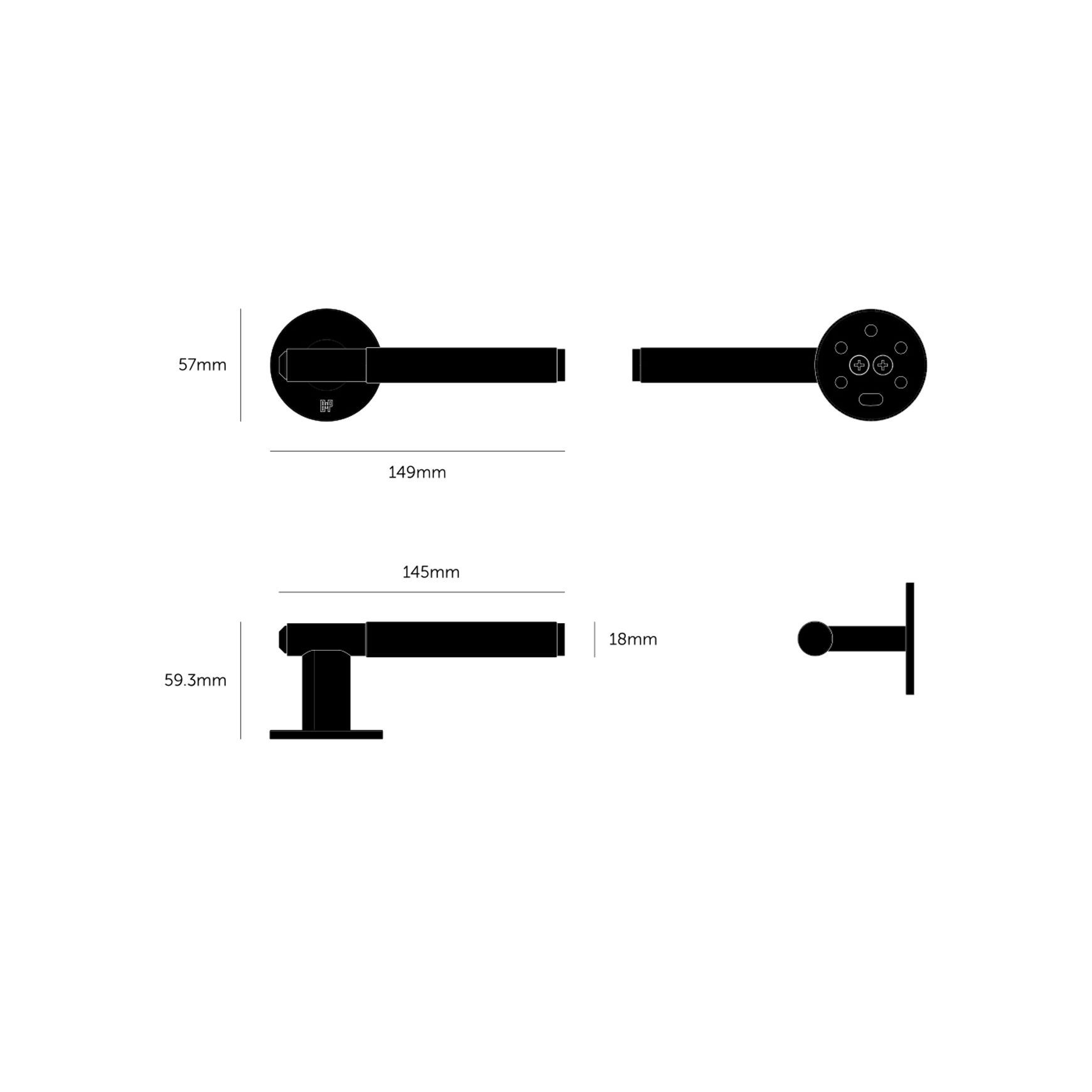 Buster and Punch Linear Fixed Door Handle Single-sided