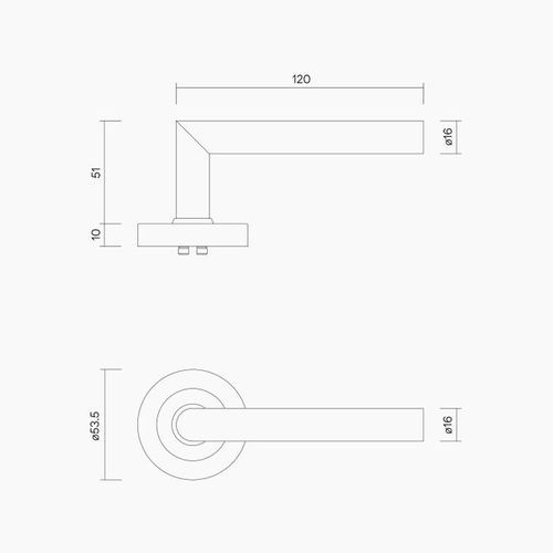 B0111MBLK - Round Rose Leverset #11