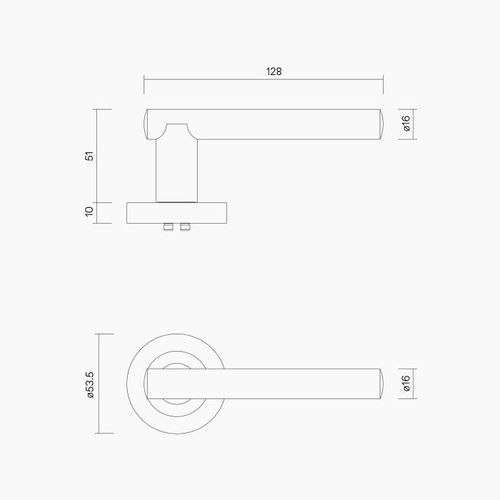 B0112MBLK - Round Rose Leverset #12