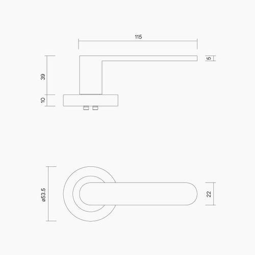 B0130MBLK - Round Rose Leverset #30