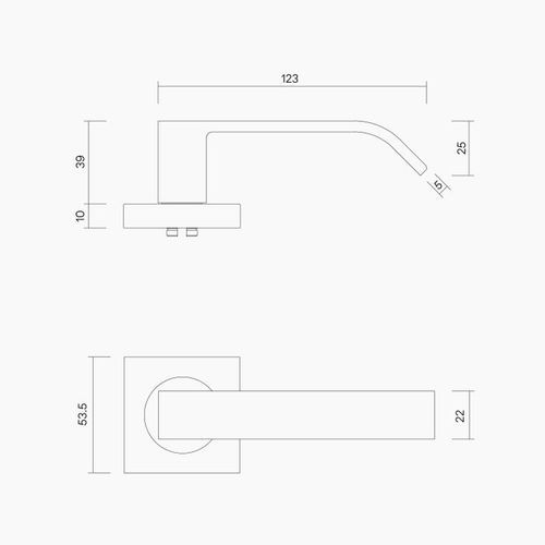 Square Rose Leverset #31 DDA Compliant B1131MBLK
