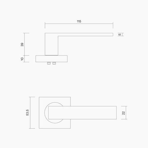 Square Rose Leverset #32 B1132MBLK