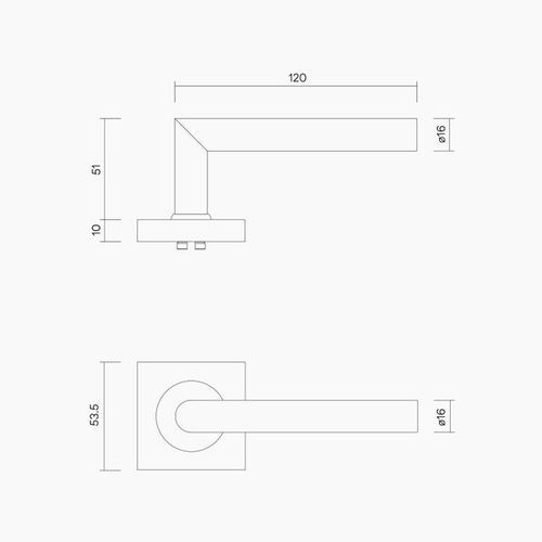 Square Rose Leverset #11 B1111MBLK