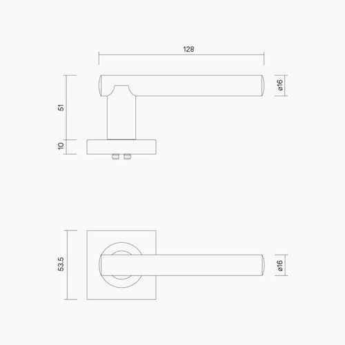 Square Rose Leverset #12 B1112MBLK