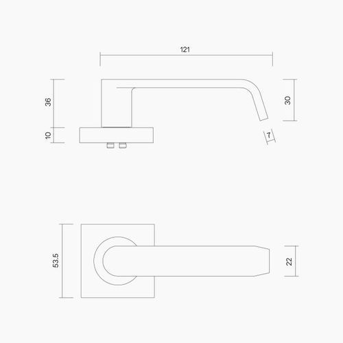 B1134MBLK - Square Rose Leverset #34