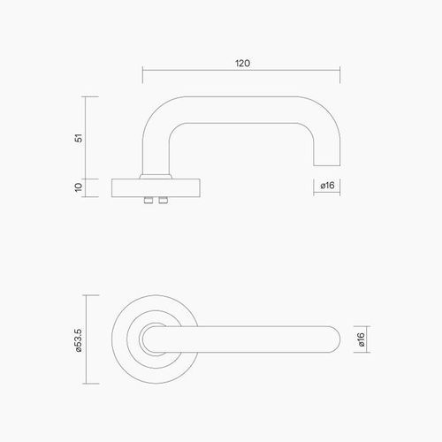 B0110MBLK - Round Rose Leverset #10 DDA Compliant
