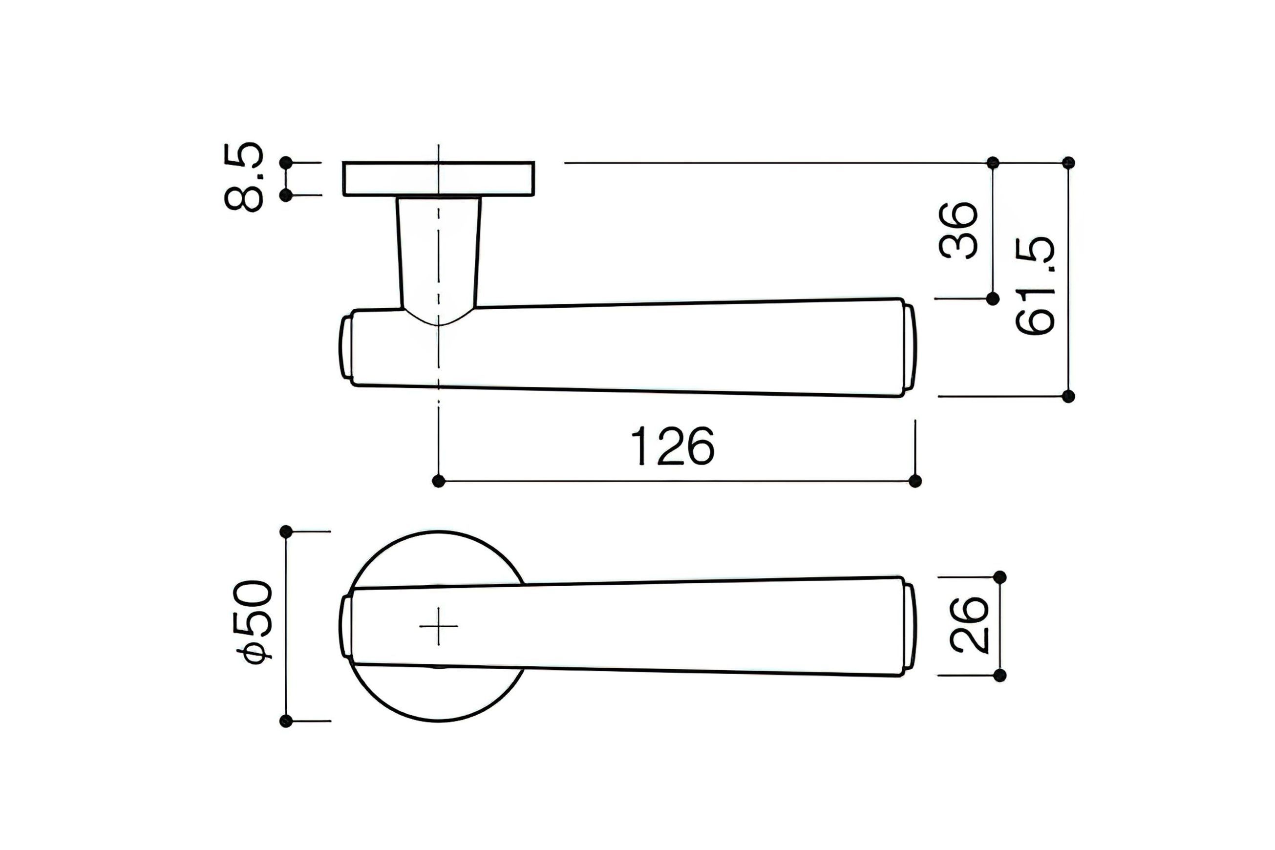 Kawajun Solid Door Leverset with Leather Handle MNC