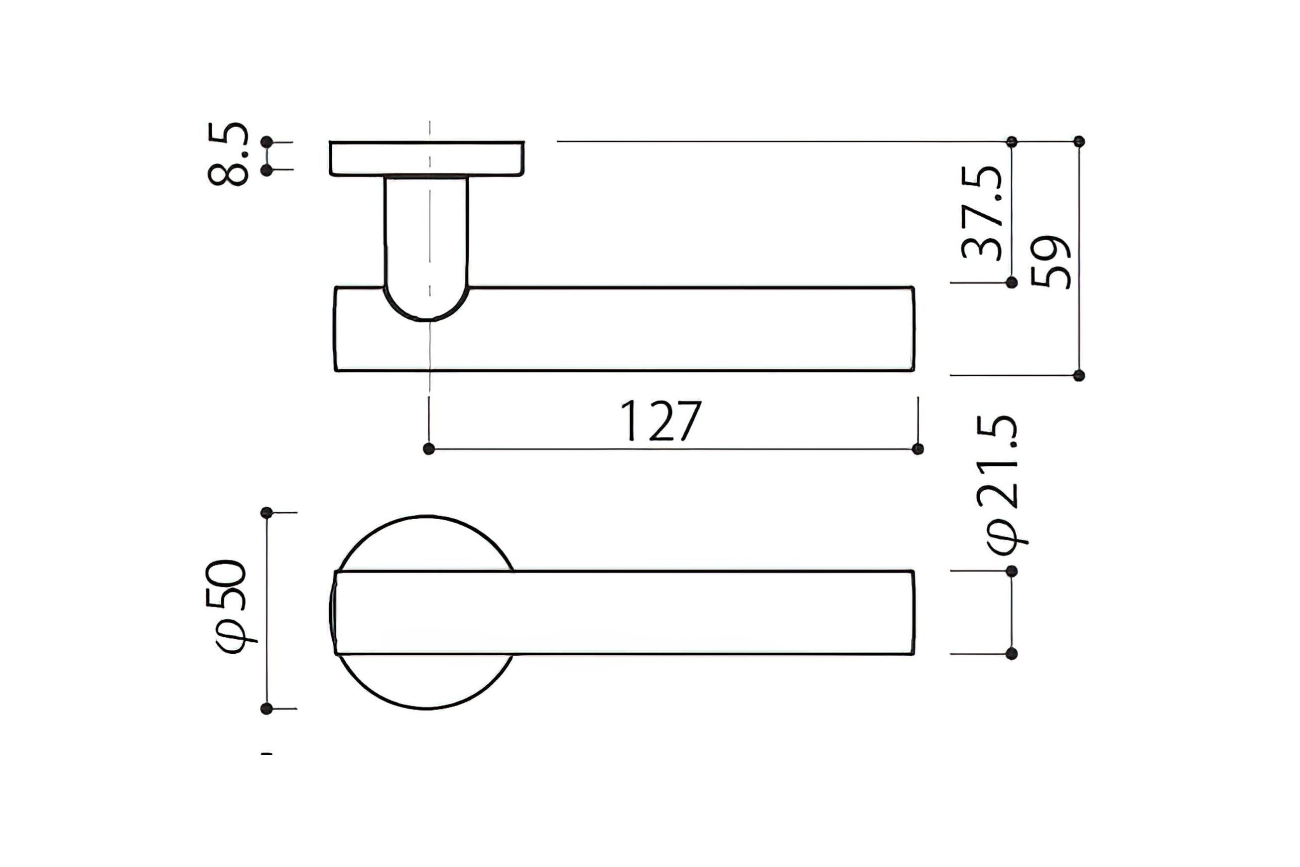 Kawajun TWC Blasted Black Aluminium Door Leverset