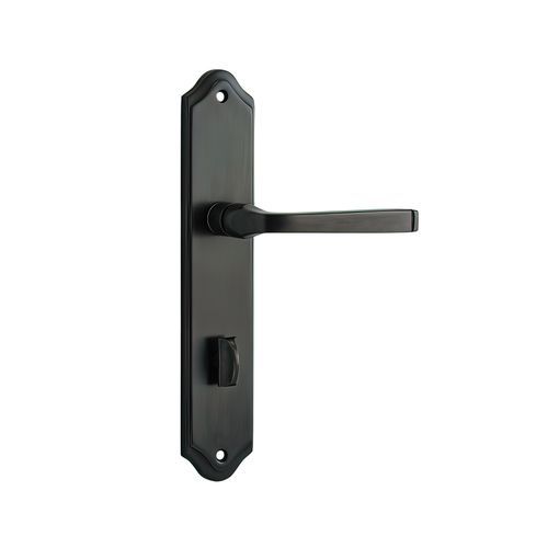 Door Lever on Shouldered Backplate Signature Brass