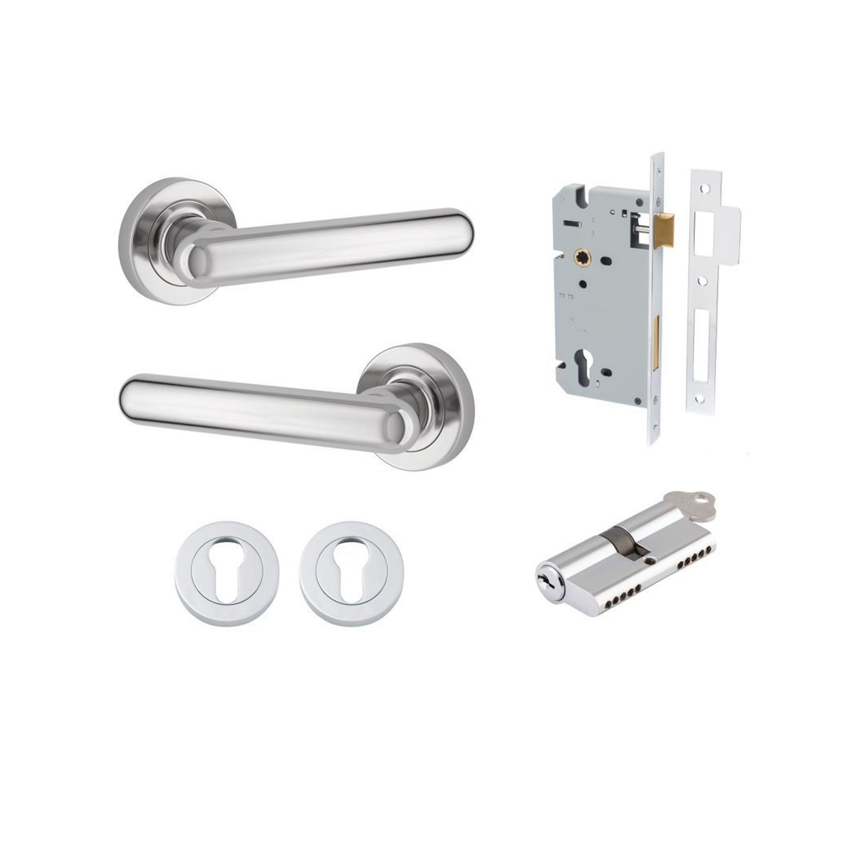 Puerto Lever - Round Rose | Satin Nickel