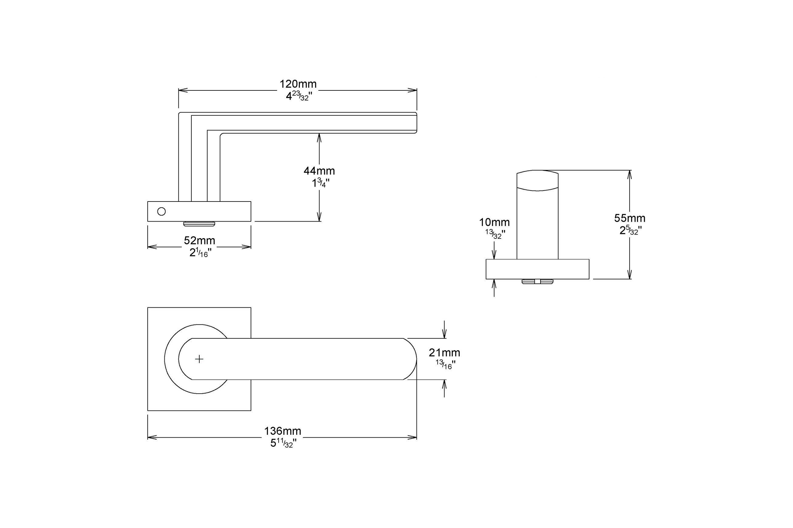 Iver Osaka Door Lever Handle on Square Rose