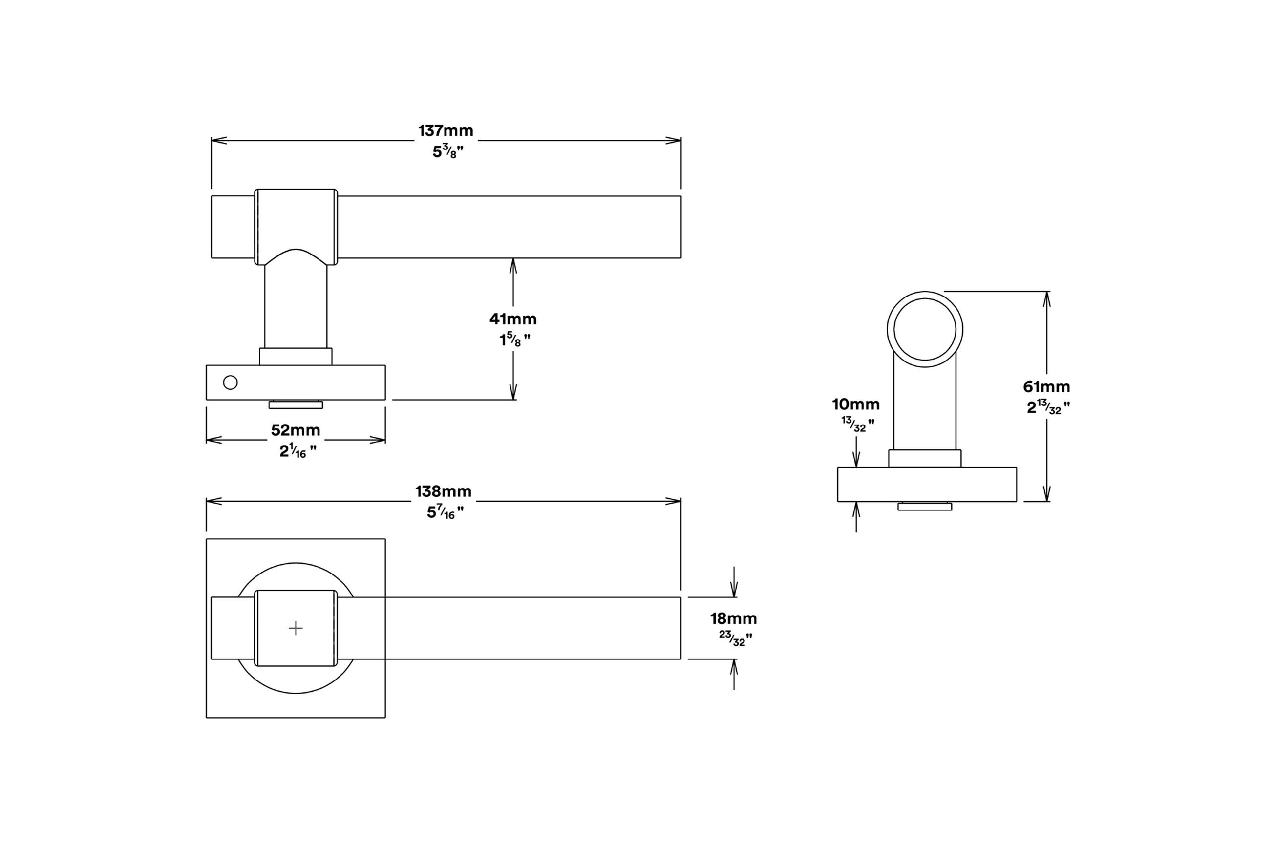 Iver Helsinki Door Lever Handle on Square Rose