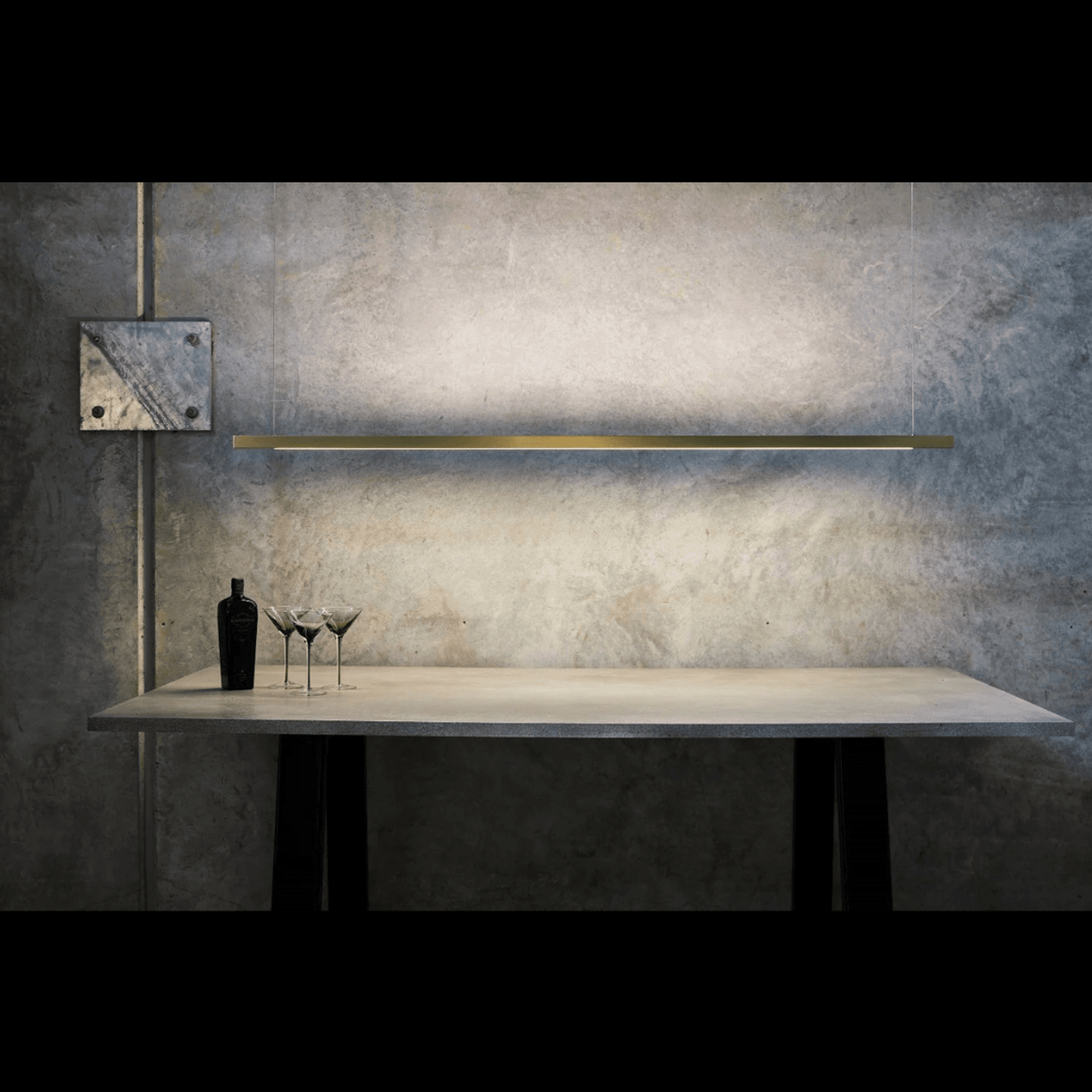 Capsühl Linear LED Pendant Brass