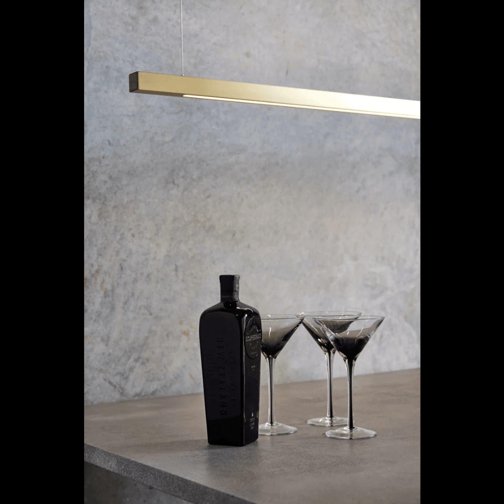 Capsühl Linear LED Pendant Brass
