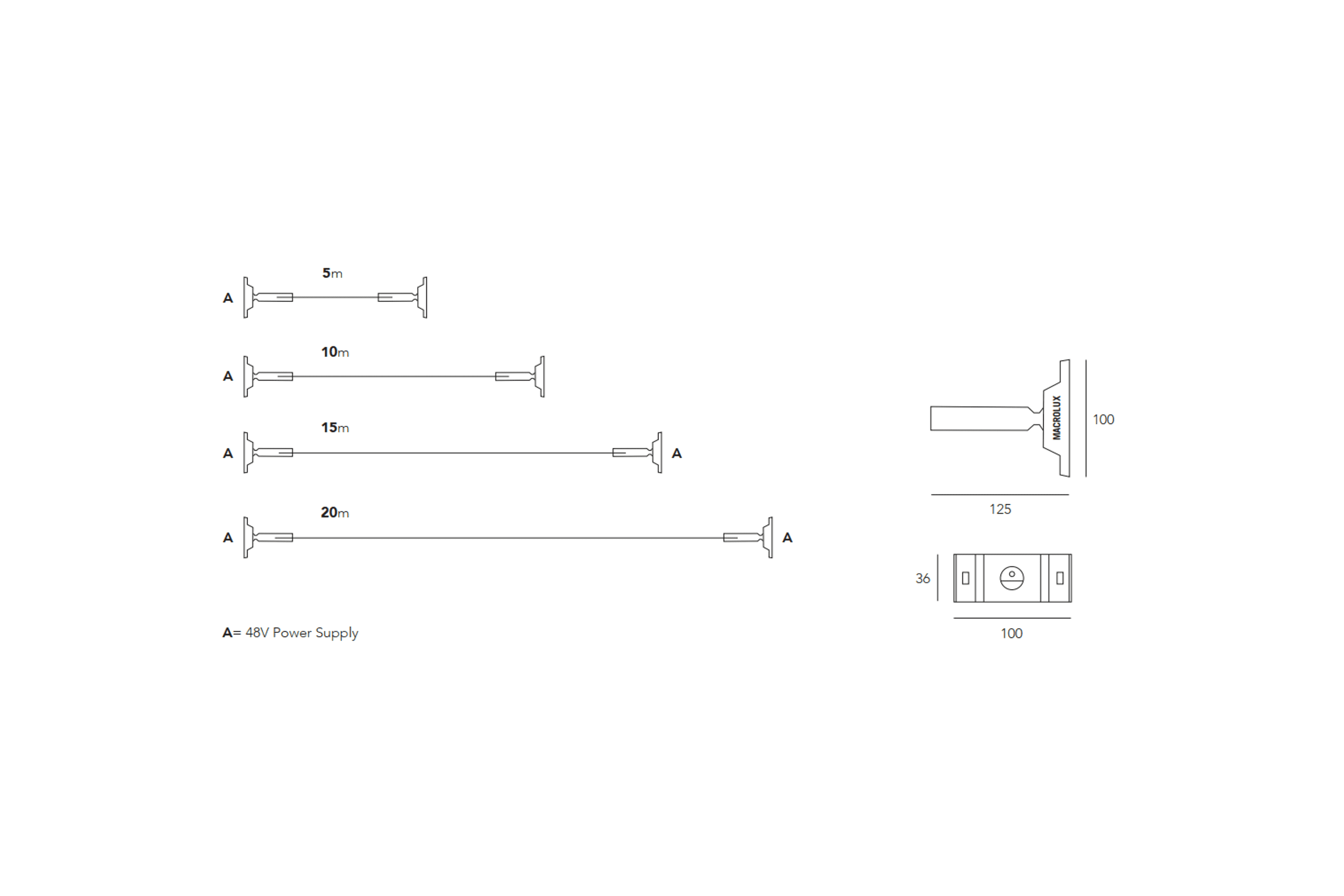 TRATTO IP20 Linear Light by Macrolux dimensions