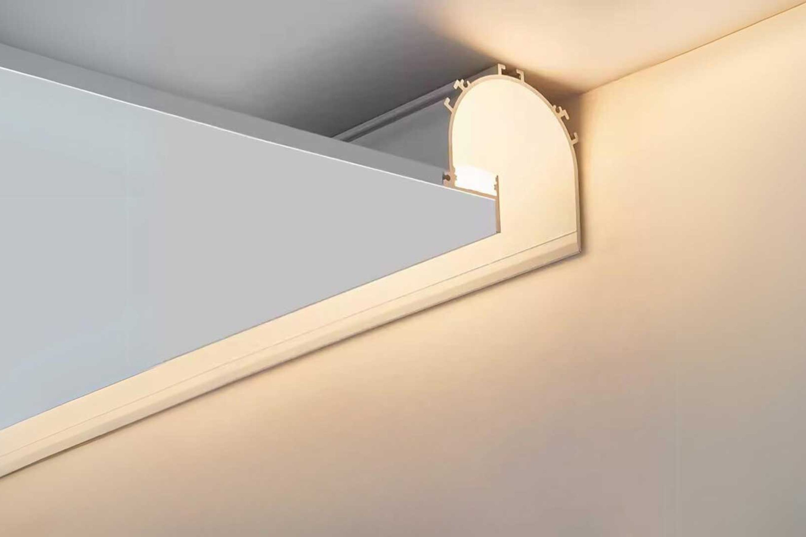 TL020 Vaulted Extrusion for Cove Lighting Trimless LED