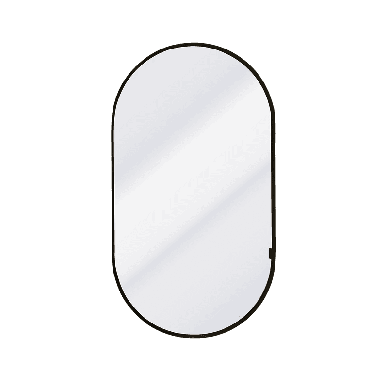 Kzoao 500mm Oval Black Mirror Cabinet