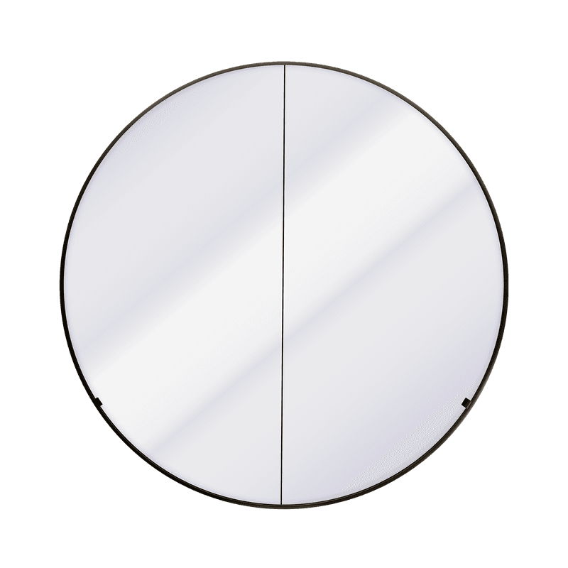 Kzoao 900mm Round Black Mirror Cabinet