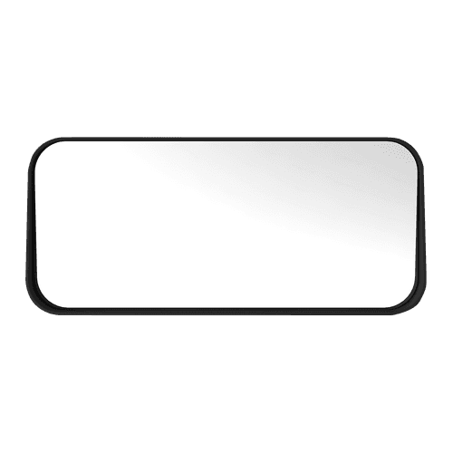 1100mm Rectangle Matte Black Mirror With Shelf