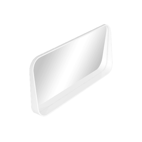 1100mm Rectangle Matte White Mirror With Shelf