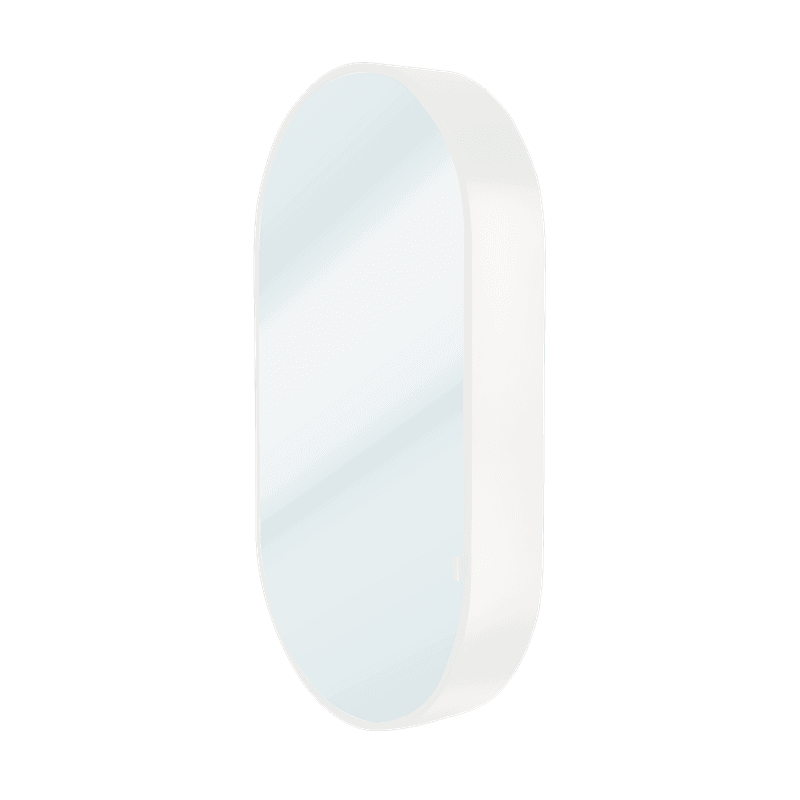 Kzoao 500mm Oval White Mirror Cabinet