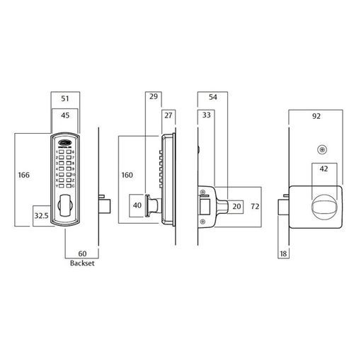 Lockwood 002 Digital Lock Set for Metal & Timber Doors