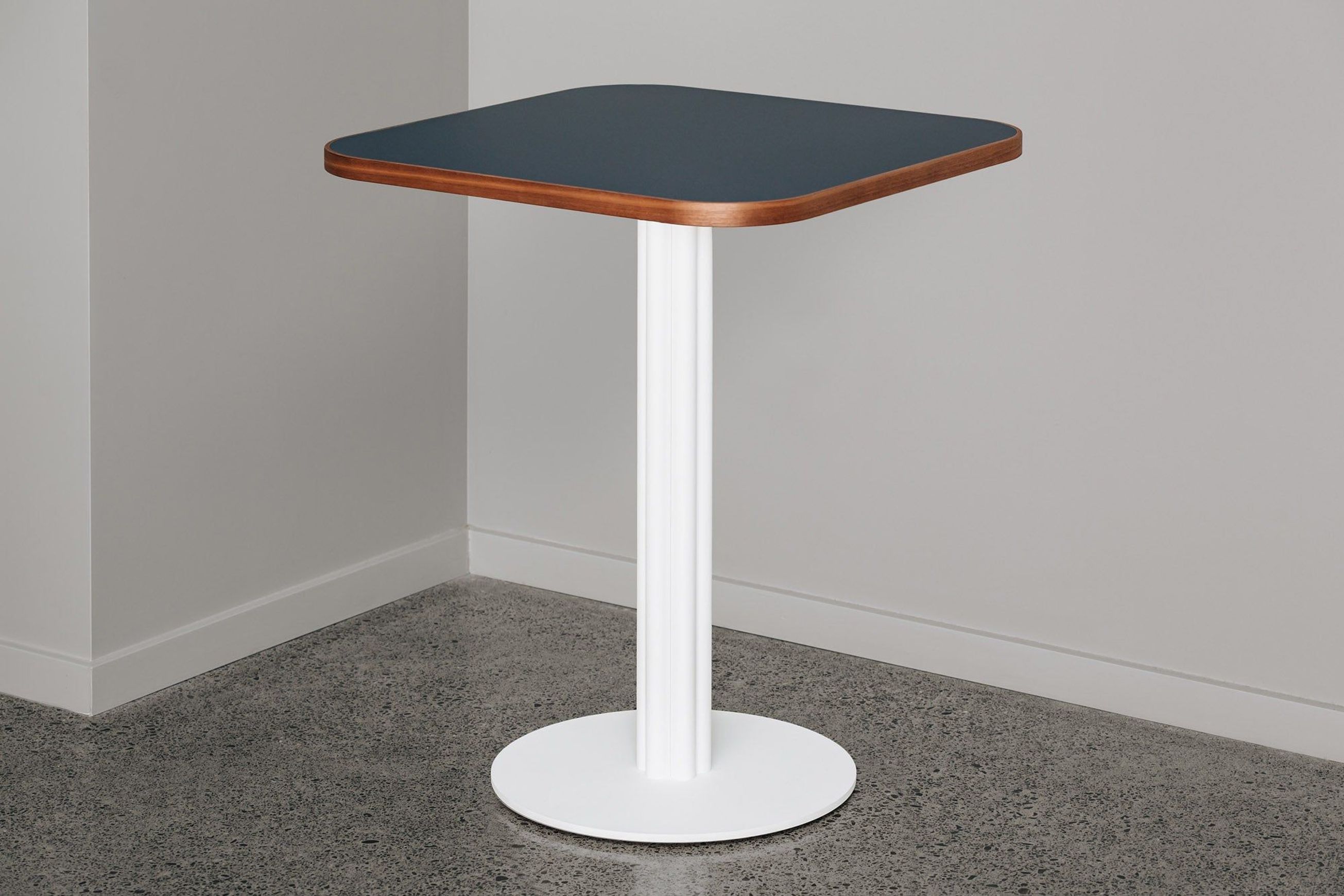Square Timber Edged Laminate Top With Rounded Corners