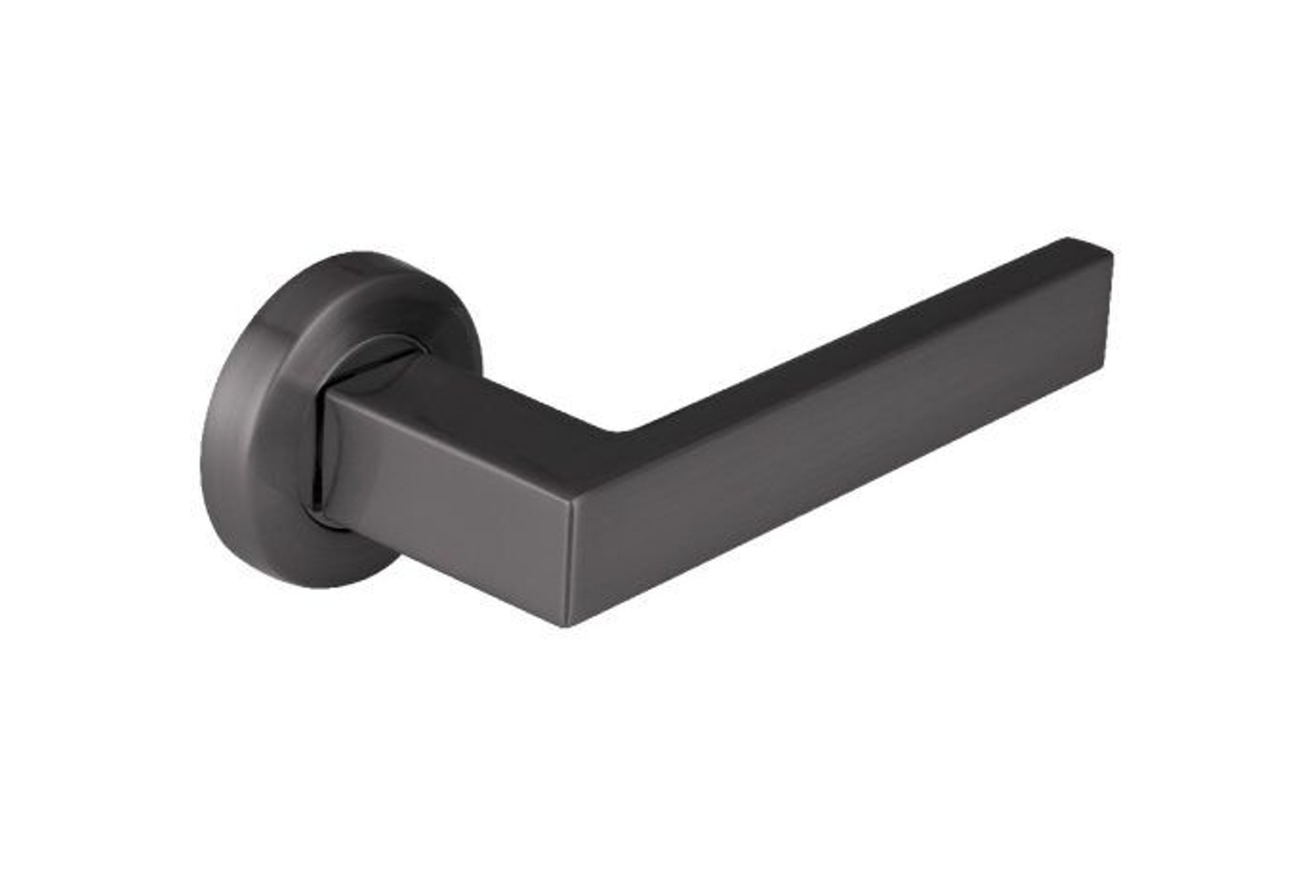 F1121L Lever Handle On Round Small Rose Nickel Graphite