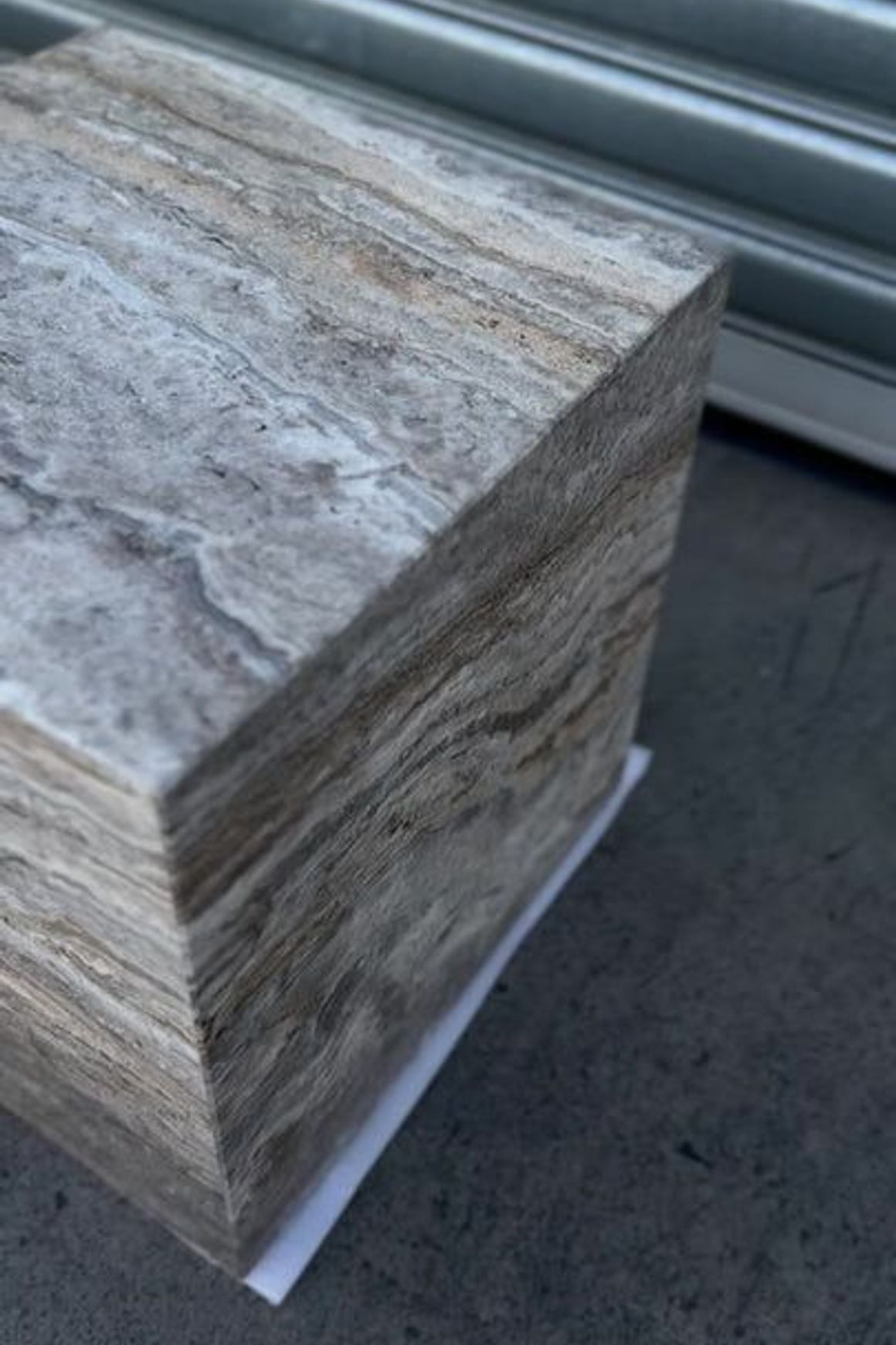 Cube Side Table - Silver Travertine | Natural Stone Co.