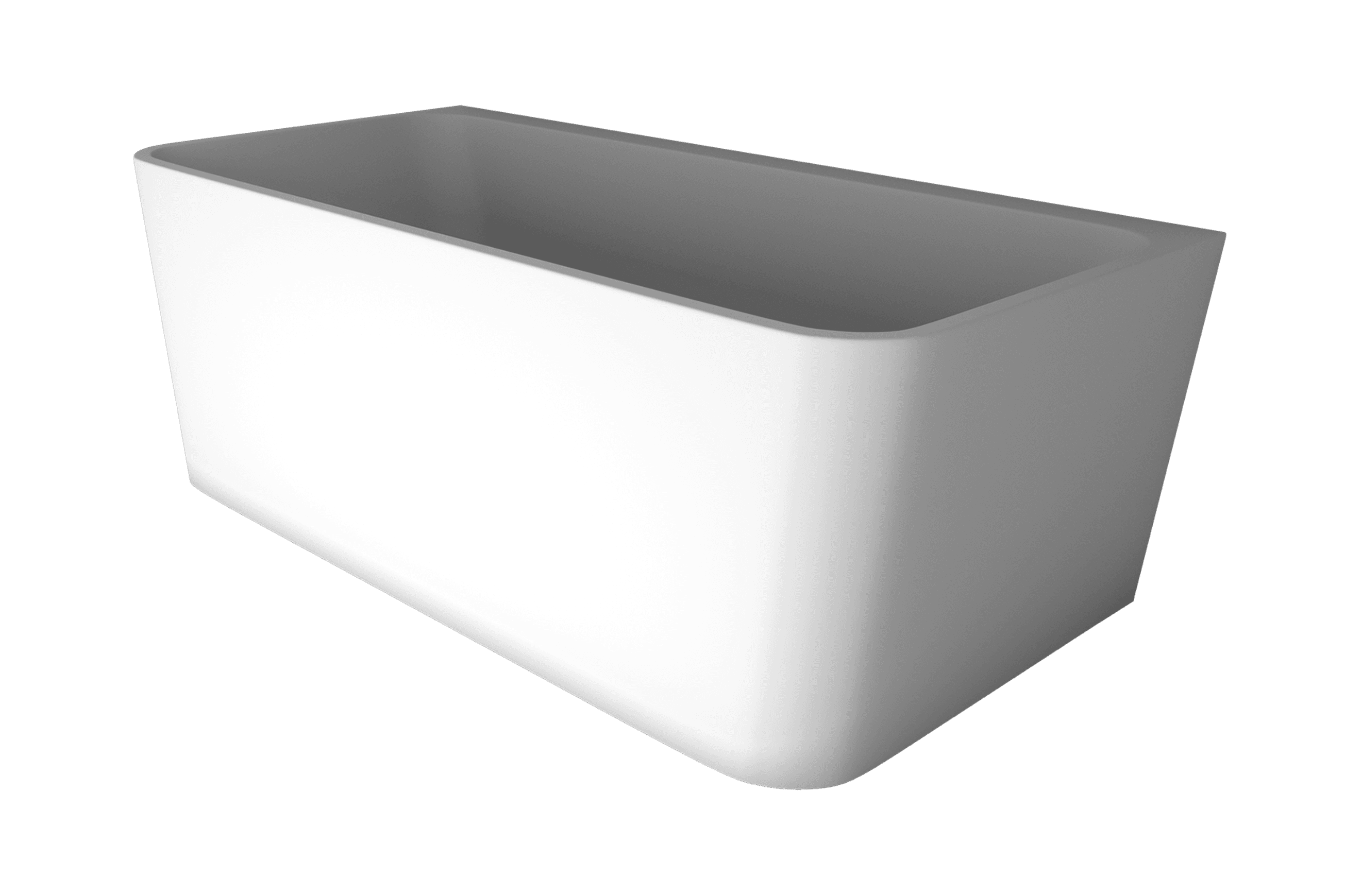 'The Smith' Bath 1700mm Back To Wall Matte White Acrylic