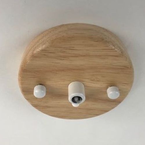100mm Wooden Ceiling Rose - Natural With White Screws