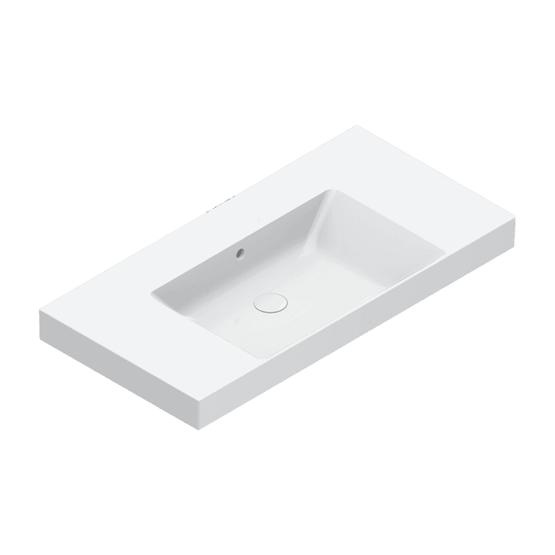 Zero 100 Centre Basin No Taphole Gloss White