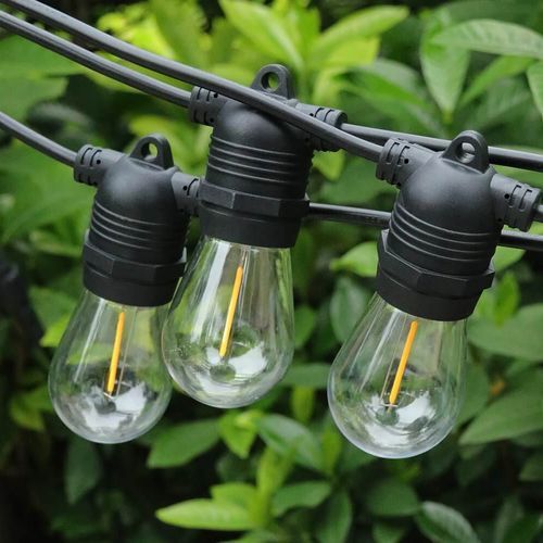 Outdoor Led Festoon String Lights - 10m Warm White Solar Powered