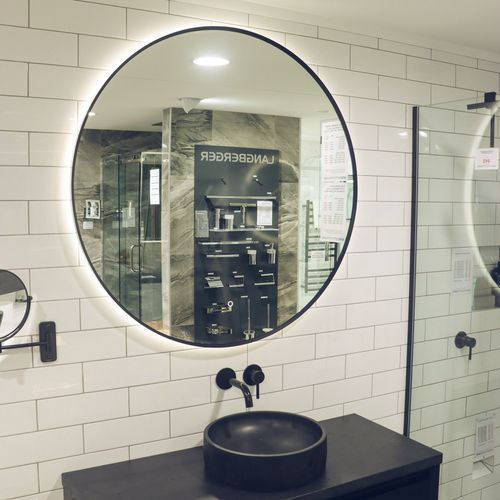 Solace Round Black Framed Led Mirror