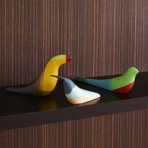 Pajaros Set Of 3 Decorative Birds Multi-Coloured