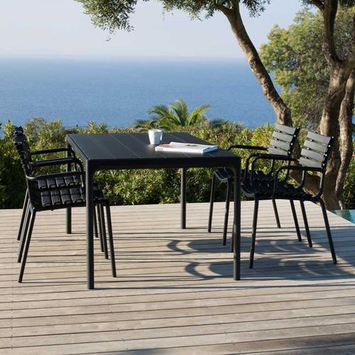 FOUR Indoor/Outdoor Dining Table 160x90 Black Aluminium