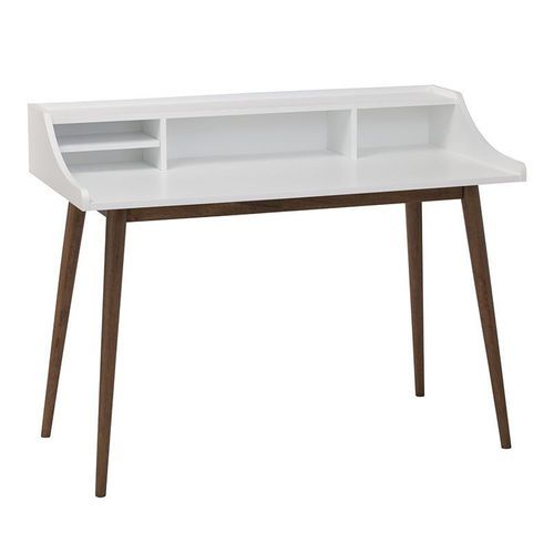 LAGOM Study Desk 120cm - White & Walnut