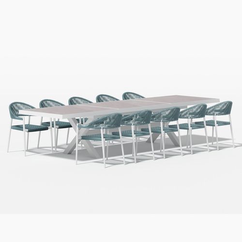 Accentor Extendable Table (240-360)cm With Magpie Chairs 11-Piece Outdoor Dining Set