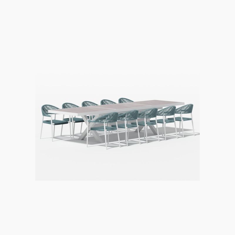 Accentor Extendable Table (240-360)cm With Magpie Chairs 11-Piece Outdoor Dining Set