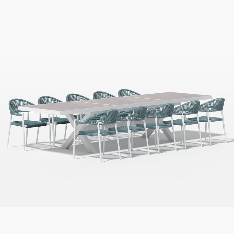 Accentor Extendable Table (240-360)cm With Magpie Chairs 11-Piece Outdoor Dining Set