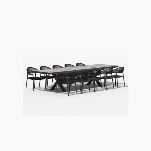 Accentor Extendable Table (240-360)cm With Magpie Chairs 11-Piece Outdoor Dining Set