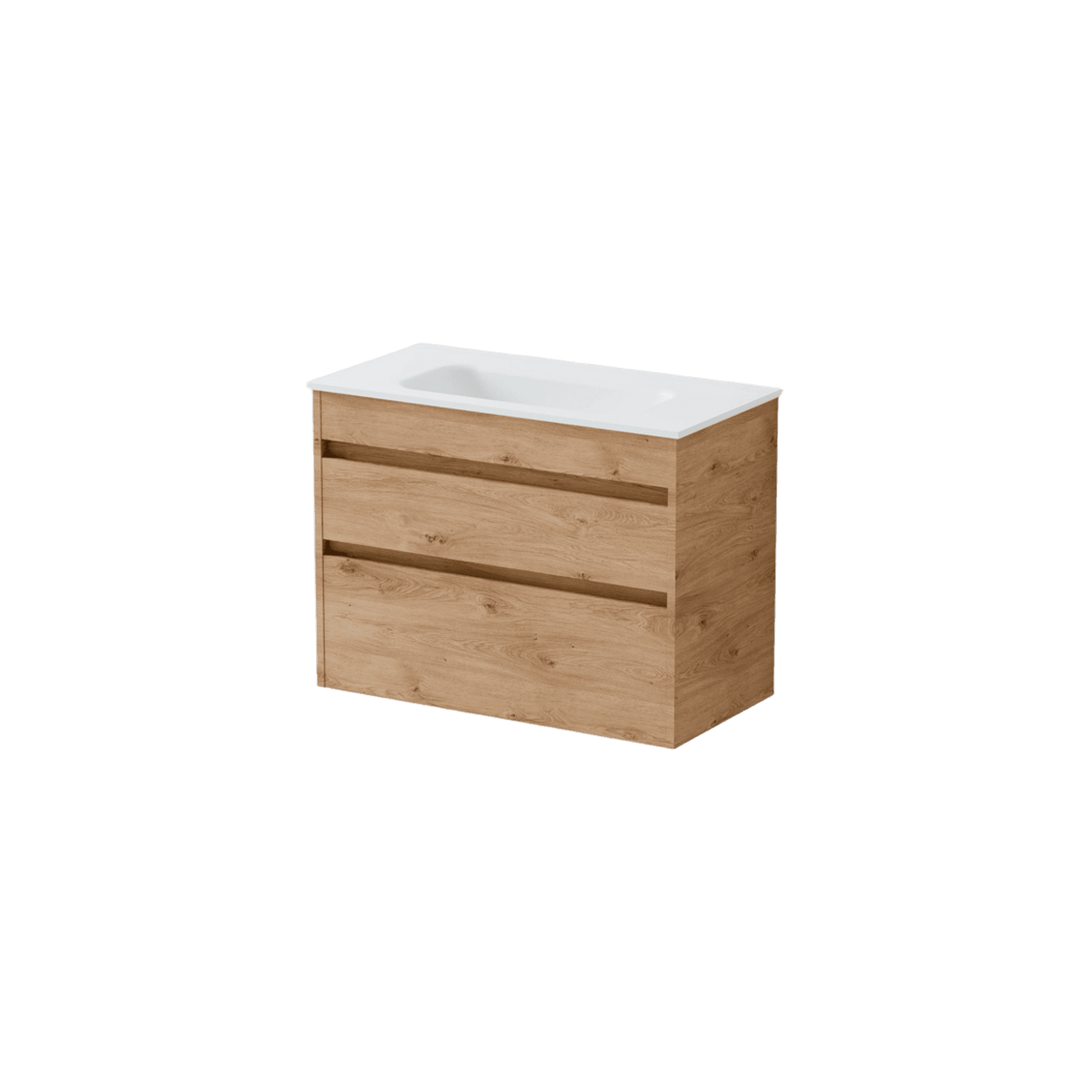 Luxe 750 Slim Wall Hung Vanity |  2 Drawer