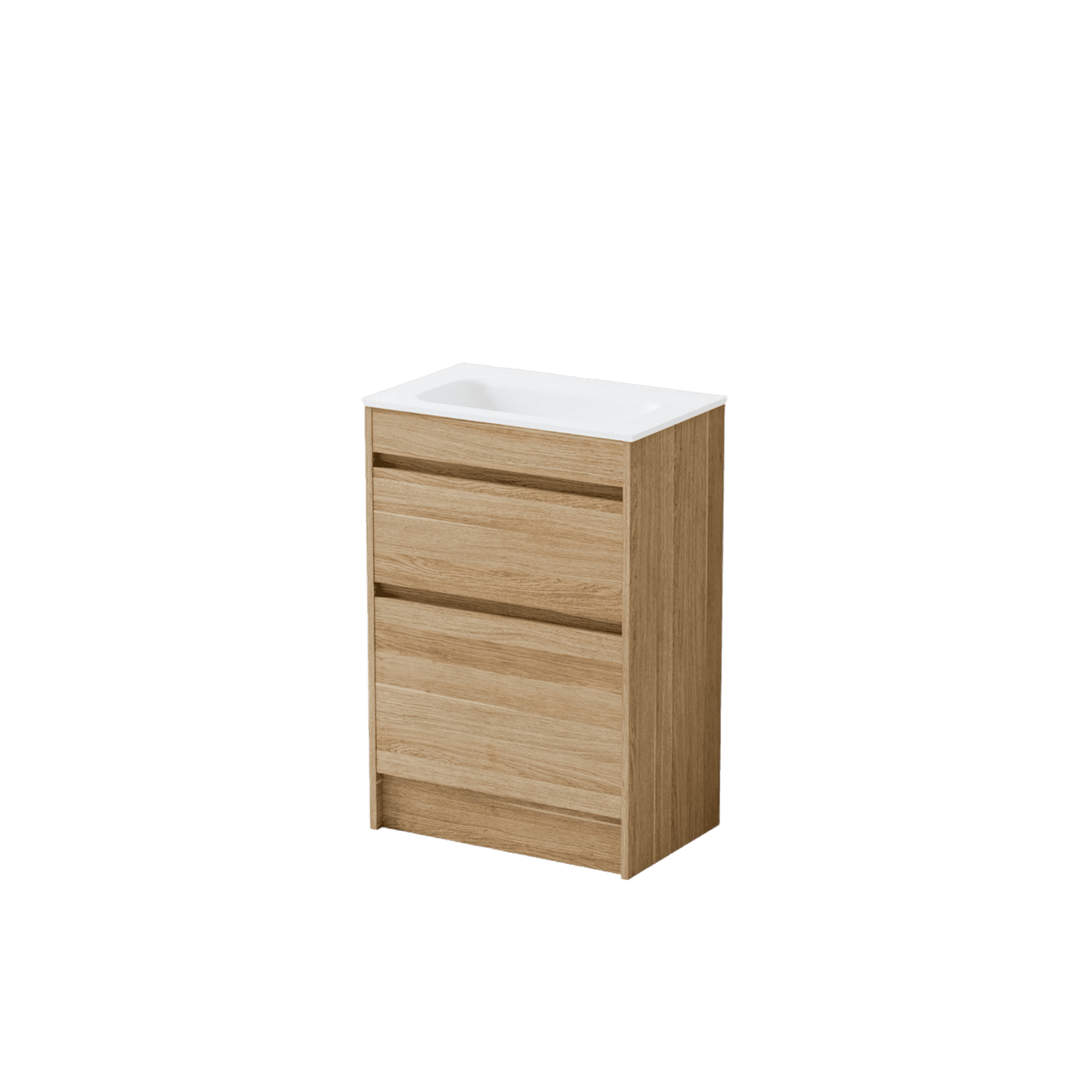 Luxe 600 Slim Floorstanding Vanity | 2 Drawer