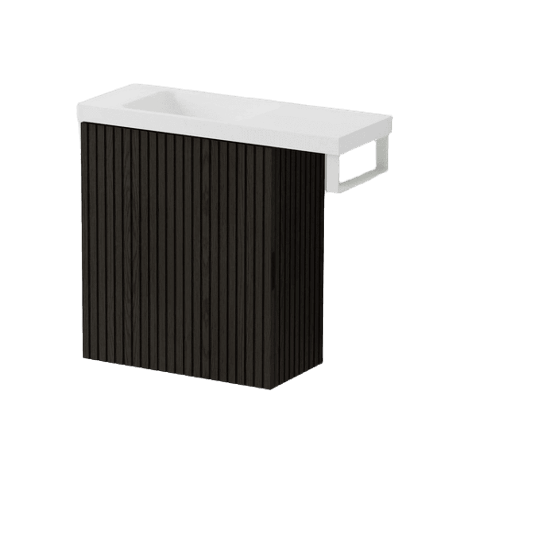 Aria 450 WC Vanity with Offset 600 Basin & Towel Rail