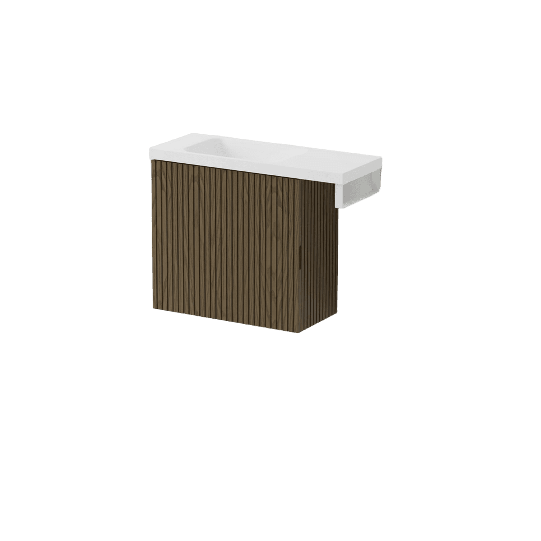 Aria 550 WC Vanity with Offset 700 Basin & Towel Rail