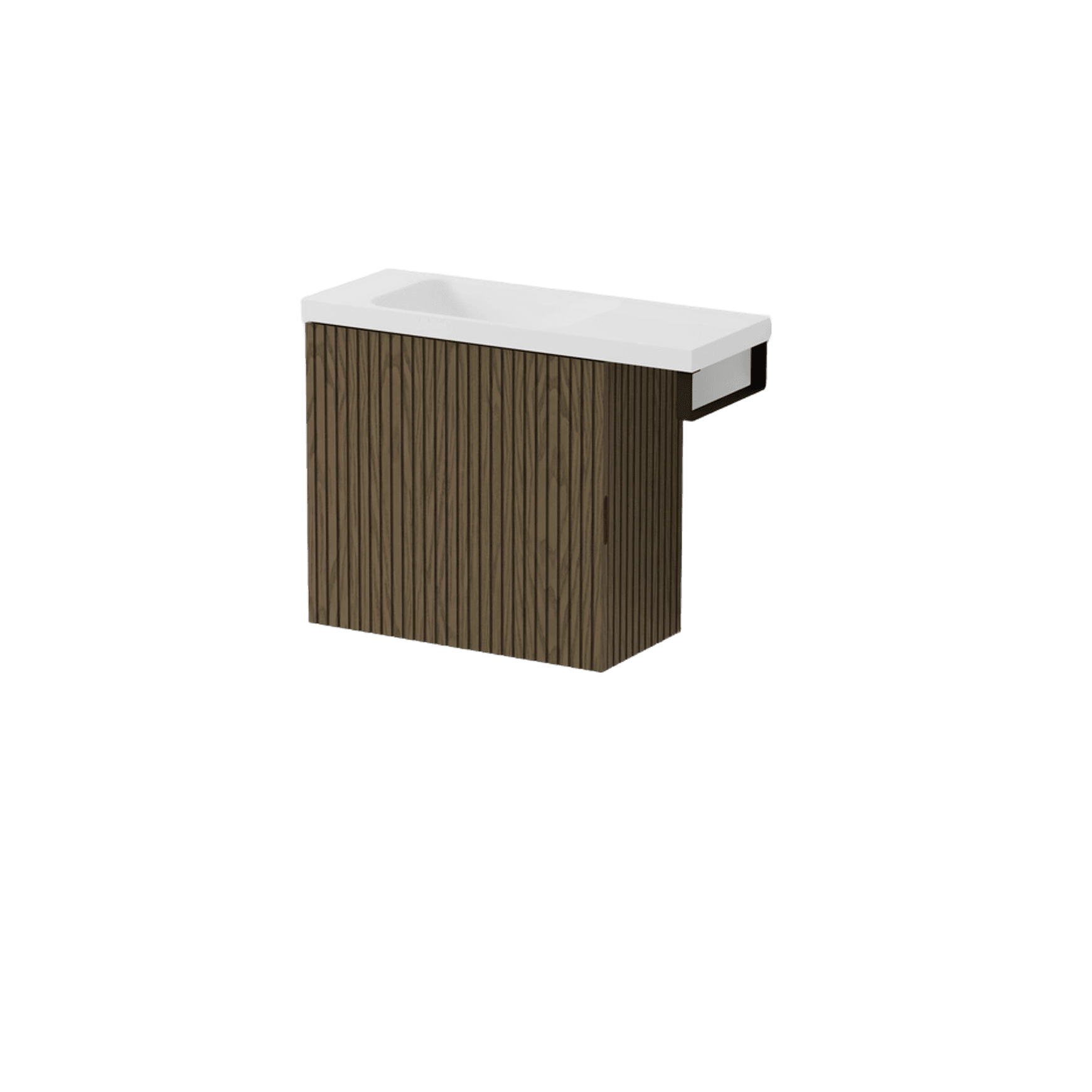Aria 550 WC Vanity with Offset 700 Basin & Towel Rail