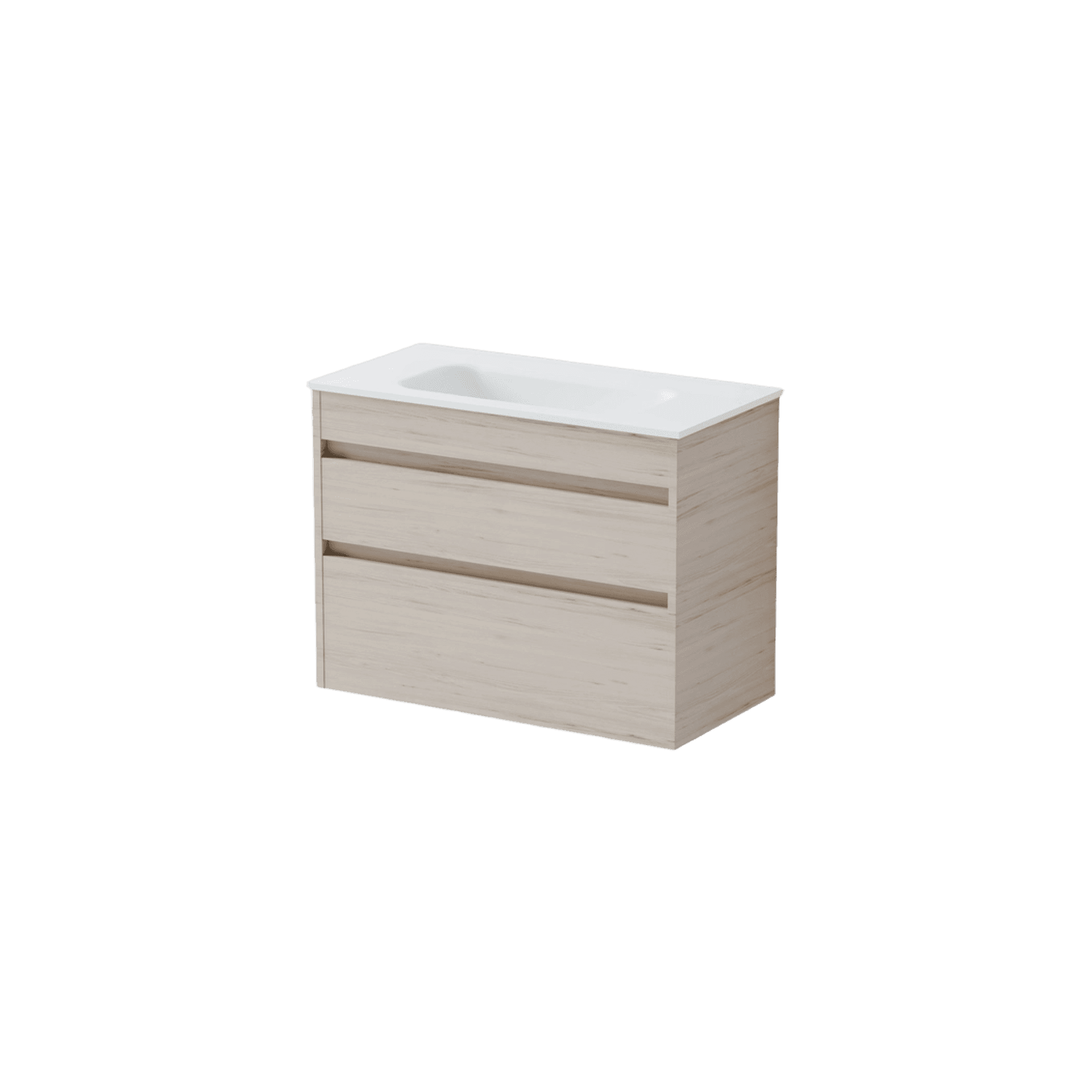 Luxe 750 Slim Wall Hung Vanity |  2 Drawer
